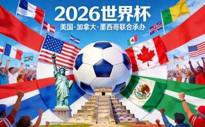 2026世界杯概念宣传图 - 展现北美三国联合承办盛况